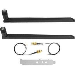 Antenne SMA &agrave; Gain &eacute;lev&eacute; avec C&acirc;ble vers SMA, Antenne 2x8dB pour NGFF/M.2, Large Gamme, Structure Stable - Neuf