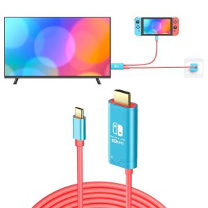 C&acirc;ble de station d'accueil USB C vers HDMI avec port de charge PD100 W, commutateur portable vers connecteur TV adaptateur de remplacement uniquement pour Nintendo Switch 2017/&eacute;cran OLED, 4K - Neuf
