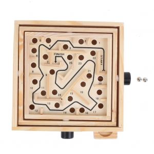 Jeu De Societe Labyrinthe En Bois Pour Enfants, Jeu De Societe Educatif Avec Boules D'equilibre Pour Enfants, Cadeau - Neuf
