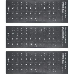 ERYI-Lot De 3 Autocollants Universels De Rechange Pour Clavier D'Ordinateur Portable, De Bureau, Ordinateur Portable, Alphabet (Allemand-1) - Neuf