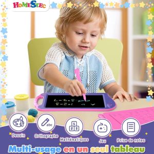 AstroDraw Jouet Tablette Dessin LCD Enfant de 2 3 4 5 6 Ans, Filles 1ères Écriture Jouet,Cadeau Fille Anniversaire Noël (Violet/Rose) - Neuf