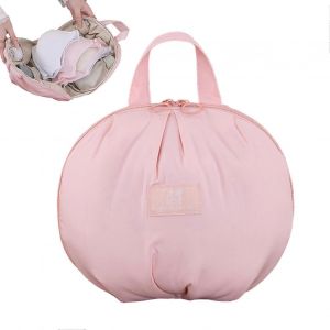 Trousse de voyage pour sous-vetements, compartimentee pour chaussettes, avec poignee, pochette de rangement pour soutien-gorge zippee et multicouche, rose, taille L, pour femmes et filles. - Neuf