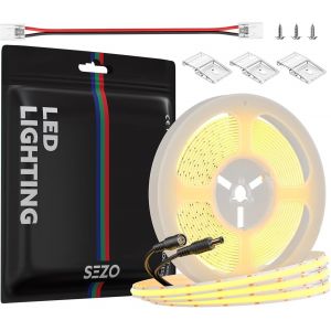 Fcob Dimmable Ruban Led Cob 3000K Blanc Chaud Flexible Cob Led Bande Lumineuse 5M 528Leds/M Dc12V Cri90+ Fob Bande Lumineuse De Sol Pour Salon Chambre Diy Projets D'Éclairage Intérieur - Neuf