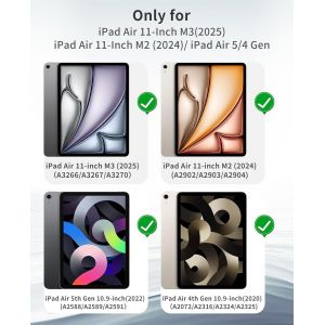 KALANKA-&Eacute;tui avec clavier pour iPad Air 11" M3/M2 (2025/2024) et iPad Air 5e/4e g&eacute;n&eacute;ration (2022/2020) 11" | Housse de clavier Bluetooth amovible sans fil avec porte-crayon | Mise en veille/r&eacute;veil - Neuf