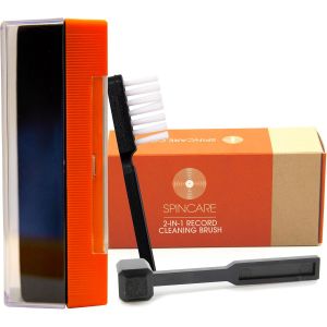MEVRONISSHOP-Brosse Vinyle & Nettoyeur de Stylus | Kit Nettoyage Vinyle 2 en 1 | Coussin Velours Doux | Brosse Stylus Fibre de Carbone | Couvercle Protecteur | Kit de nettoyage antistatique compact - Neuf