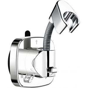 Support de pommeau de douche rotatif à 360° sans perçage avec ventouse, support de douche amovible, accessoires de douche pour douchette (argent) - Neuf