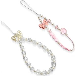 TIANYI-2x Charme de T&eacute;l&eacute;phone, Mignon Bracelet de T&eacute;l&eacute;phone,Lani&egrave;re de T&eacute;l&eacute;phone en Perles, Cha&icirc;ne Anti-Perte de T&eacute;l&eacute;phone, Cordon Telephone Portable, Bijoux de Telephone, Dragonne Telephone Portable - Neuf