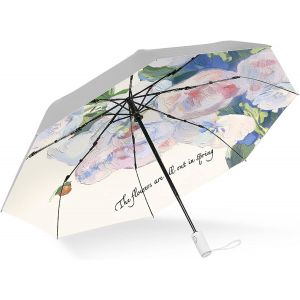 Ershi-Cuby Parapluie De Voyage Compact Pliable Avec Ouverture Et Fermeture Automatiques, Protection Contre La Pluie, Le Vent Et À [1432] - Neuf