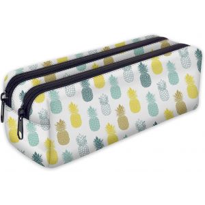 ERYI-Trousse Scolaire 2 Compartiments Sac A Crayon Trousse De Toilette Trousse Plumier Organisateur Ananas [107] - Neuf