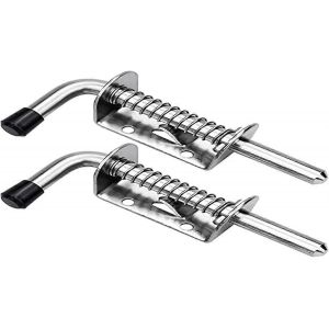 2 pcs serrure &agrave; ressort,serrure &agrave; goupille &agrave; ressort,porte coulissante,serrure &agrave; ressort en m&eacute;tal 304,boulon de barillet en acier inoxydable,serrure &agrave; barillet &agrave; ressort pour porte-patio,cabanon - Neuf