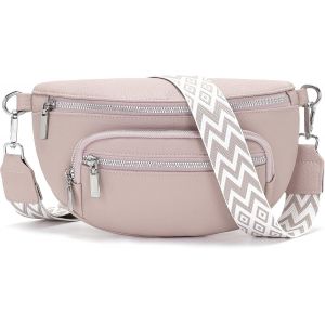 TIANYI-sac banane femme Beige sac bandouli&egrave;re femme cuir vegan sacoche banane bandouliere tendance Bandouli&egrave;re amovible et r&eacute;glable - Neuf