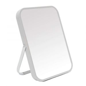 Miroir De Maquillage De Table Pliable 8 Pouces Avec Support En Metal Reglable A 90° (Gris) - Neuf