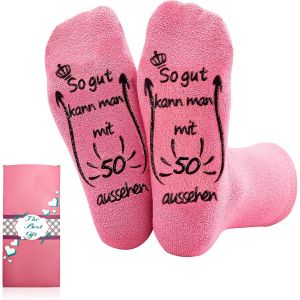 Jgd-Chaussettes Amusantes, Cadeaux Pour Femmes, Chaussettes D'anniversaire 40 Ans, Cadeaux Amusants Pour Femmes, Chaussettes Douillettes Roses Amusantes - Neuf