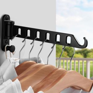 KALANKA-S&eacute;choir Mural, Rotation &agrave; 180&deg;, Aluminium Spatial, 8 Trous de Suspension, Adapt&eacute; aux Balcons, Salles de Bains, Chambres, D&eacute;barras - Neuf