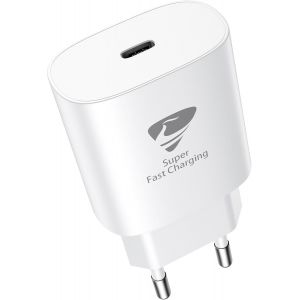 KALANKA-Prise USB C, 25W Chargeur USB C Chargeur Rapide, PD3.0 Secteur Bloc Charge Rapide Type C Adaptateur pour iPhone 16 15 14 13 12 11 Pro Max X XS XR 8 7 6S Plus Mini SE, iPad, Samsung Galaxy - Neuf