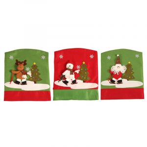 (B) 3 Pack de Noël Housses de Chaise, Stretch de Noël Président de la Décoration, Machine Noël Chaise en Arrière, Universel Président Protecteur avec Santa Claus Modèle pour la Salle de Séjour - Neuf