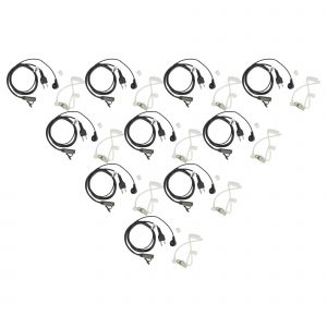 vhbw 10x Oreillette compatible avec Motorola PTX700, PRO7750, PTX760, PRO7550, PRO9150 radio talkie-walkie, c&acirc;ble acoustique transparent - Neuf