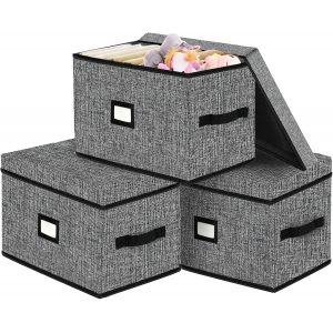 Lbgwp60-Lot De 3 Boîtes De Rangement Xl Avec Couvercles - Paniers De Rangement Pliables Avec 2 Poignées Robustes, Oxford, Organ Ur Pour Placards, Chambre À Coucher, Crèche, Salle De Jeux, Armoire, 40 - Neuf