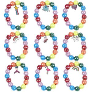 Bracelets De F&ecirc;te Enfants Bijoux Perles Rondes Publicit&eacute; 31x31x05in 9pcs - Neuf