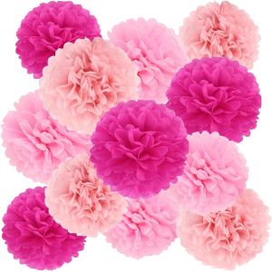 Senior-D&eacute;coration De F&ecirc;te, 12 Pompons Fleurs Rose D&eacute;coration Pompoms Boule &Agrave; Suspendre En Papier, Pour Carnaval Mariage De Famille Mari&eacute;e B&eacute;b&eacute; Douche Mariage Gar&ccedil;on Fille F&ecirc;te D'Anniversaire[L05] - Neuf