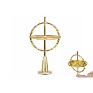 Gyroscope en m&eacute;tal : outil p&eacute;dagogique pour soulager le stress et apprendre les sciences - Neuf