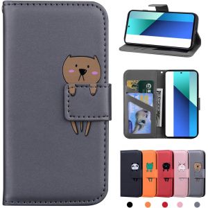 Kal-Xiaomi Redmi Note 13 4g H&uuml;lle Pu Leder Brieftasche Xiaomi Redmi Note 13 4g Schutzh&uuml;lle Stehfunktion Magnetic Closure Handyh&uuml;lle F&uuml;r Redmi Note 13 4g Graub&auml;r - Neuf