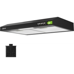 CHECARZHN--NO1-Hotte Aspirante 60Cm Classe A+ - 220 M³/H - Hotte Casquette - Évacuation Ou Recyclage - Filtre Au Charbon Inclus - Éclairage Led - Noir - Cbcb6903D - Neuf