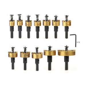 12 Pcs à la Scie cloche HSS Cobalt Acier Inox Vu le Trou, le Métal de Perçage pour Métal de Forage Outils électriques 15Mm - 50Mm - Neuf