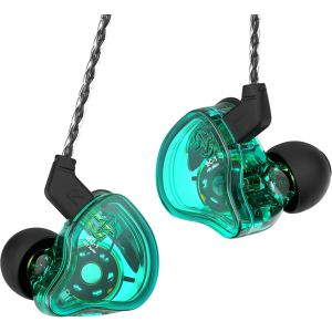 KALPO-Ccz Melody Écouteurs Intra-Auriculaires Filaires Avec Microphone Iem Hifi Bass Avec 1Dd 1Ba,Ailettes D'Oreille,Câble Ofc 4N Pour Musiciens,Chanteurs,Batteurs,Sur Scène,Studio (Avec Micro,Cyan) - Neuf