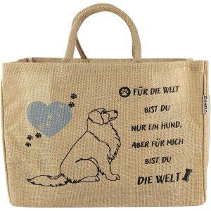 RFCBC-Paniers de courses. Sac à provisions imprimé. Sac en toile de jute grand sac en panier, sac de plage imperméable. Sacs en toile de jute comme sac de shopping. Sac de transport durable, chien, - Neuf