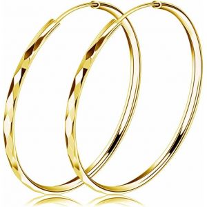 Grandes Créoles Femme Argent Sterling 925, Grands Cerceaux De 40mm / 50mm, Boucles D'oreilles Hypoallergéniques Pour Femme Fille, Huggies Cartilage Quotidien Soirée Anniversaire Comme Cadeau - Neuf