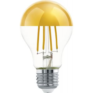 Kalanka-Ampoule Led E27, Lampe &Agrave; T&ecirc;te Miroir Dor&eacute;, &Eacute;clairage Anti-&Eacute;blouissant, 7,5 Watts (Correspond &Agrave; 60 Watts), 806 Lumens, Blanc Chaud, 2700 Kelvin, Ampoule Edison A60, &Oslash; 6 Cm - Neuf