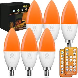 Led Ampoule E14 De Sommeil Avec Télécommande, Ampoule Ambre Sans Lumiere Bleue 1600k, 5w Pour La Chambre De Bébé, La Chambre À Coucher (6 Paquets)[Amp747546] - Neuf