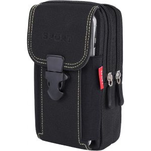Nzqaf-Sacoche Homme, Sacoche Ceinture, Sac De Taille Tactique En Nylon Noir, Sacoche Pour Téléphone Portable, La Randonnée, Le Camping, Le Voyage, Le Cyclisme, La Pêche, Edc Pouch - Neuf