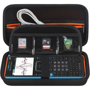 Ti-nspire CX II Cas/CX II/CX/CX Cas Color Drawing Calculator Housse de téléphone avec Poche Ultra zippée pour câble de Charge,Chargeur,Manuel,Noir - Neuf