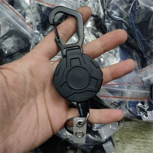 Porte-Clés Rétractable, Porte-Badge Robuste Avec Mousqueton, Enrouleur De Badge D'identification Tactique Avec Cordon Rétractable En Acier - Neuf