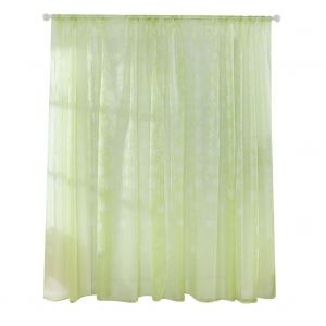Hjlian Rideau De Fenetre Transparent Imprime Flocon De Neige, Panneaux Transparents En Voile Pour Chambre A Coucher, Salon, Vert Fruit - Neuf