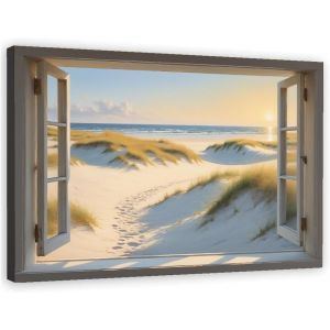 ERYI-Toile Encadrée - Décoration Murale - Motif Plage Côtière Et Coucher De Soleil - 40,6 X 30,5 Cm - Parfait Pour Salon, Chambre, Cuisine, Bureau, Couloir - Neuf