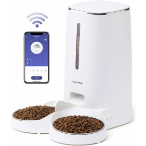 Distributeur Croquettes Chat Automatique, 4l Distributeur Croquettes Pour Chiens Et Chats Avec 2 Bols En Acier Inoxydable, 10 Repas Par Jour Et Contrôle De La Minuterie - Neuf
