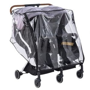 Habillage Pluie Pour Poussette Double, Accessoire Pour Poussette Bébé, Habillage Pluie Double - Neuf
