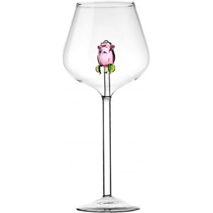 Verre &Agrave; Vin 3d Rose &iquest; 650 Ml, Design &Eacute;l&eacute;gant Et Cadeau - Neuf