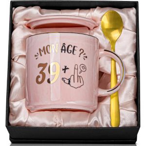 Eryi-40 Ans Femme Anniversaire, Cadeau 40 Ans Femme Mug, 400 Ml Rose Céramique Marbrée Tasse, 40 Ans Cadeau Idée Cadeau Femme Pour Épouse, S?urs, Amie - Neuf