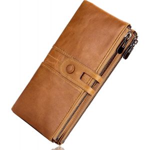 Marron - Portefeuille en cuir pour femme Portefeuille pour femme Portefeuille en cuir pour femme Porte-chéquier Porte-cartes 13 cartes (une) - Neuf