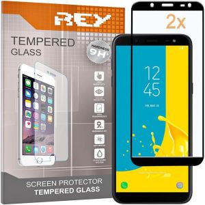 SJZG-[Lot De 2] Protecteur D'&Eacute;cran 3D Pour Samsung Galaxy J6 2018, Noir, Verre Polycarbonate De Qualit&eacute; Sup&eacute;rieure - Neuf