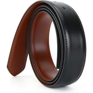 KALANKA-Ceinture homme en cuir v&eacute;ritable, sans boucle, interchangeable, compatible boucles amovibles, largeur 2,8/3,0/3,2/3,5 cm - Neuf