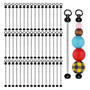 50pcs Barres De Porte-Clés Perlables Vierges,Pour Article D'artisanat - Neuf