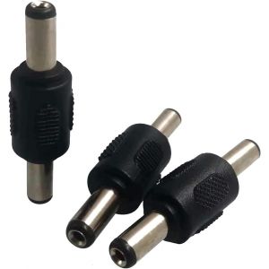 Connecteur mâle à mâle DC 5,5 x 2,1 mm, 3 pièces, adaptateur coupleur mâle à mâle pour vidéosurveillance - Neuf