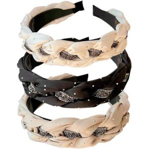 Lot De 3 Bandeaux Élastiques Pour Cheveux Pour Femmes, Chouchous Tendance, Jolis N?Uds Papillon, Larges, Pour Femmes Et Filles. - Neuf