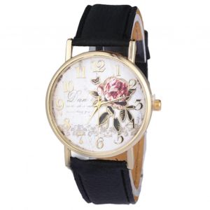 Femmes &Eacute;l&eacute;gantes Rose Mod&egrave;le Montre Classique Cadran Rond Simili Cuir Bracelet Pr&eacute;cis Quartz Mouvement Montre-Bracelet Anniversaire Cadeau D'anniversaire - Neuf
