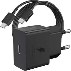 25W Chargeur Mini Et C&acirc;ble 1 M&egrave;tre Pour Galaxy A26 A16 A17 5G Samsung A35 A34 A55 A54 A53,Charge Super Rapide Pd 25 Watt Type C C&acirc;ble Et Adaptateur De Chargeur UsbC Pour Galaxy S25 S24 Fe Tab Z Fold - Neuf